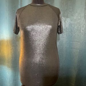 Pop icon shiny silver t-shirt xl vintage club